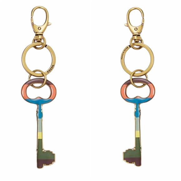 Fossil Sofia Key Fob Bright Stripe Key Chain, Brass, Purple, Orange, Blue - Picture 6 of 6
